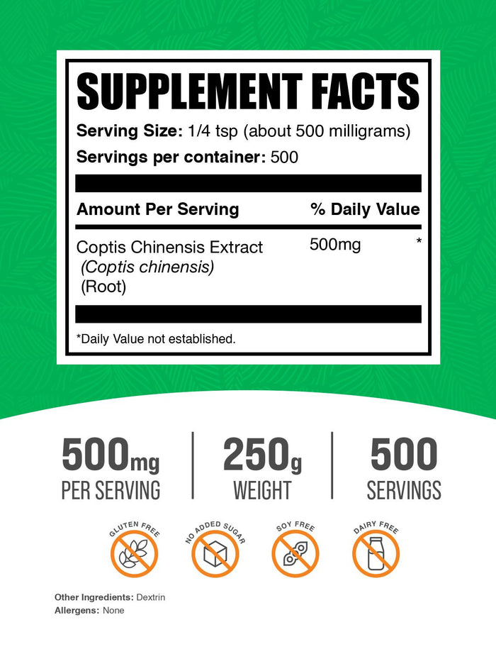 Coptis chinensis extract powder label 250g