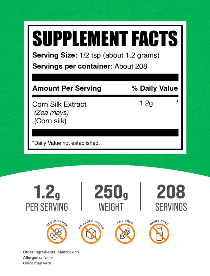 Corn Silk Extract Powder 250g Label