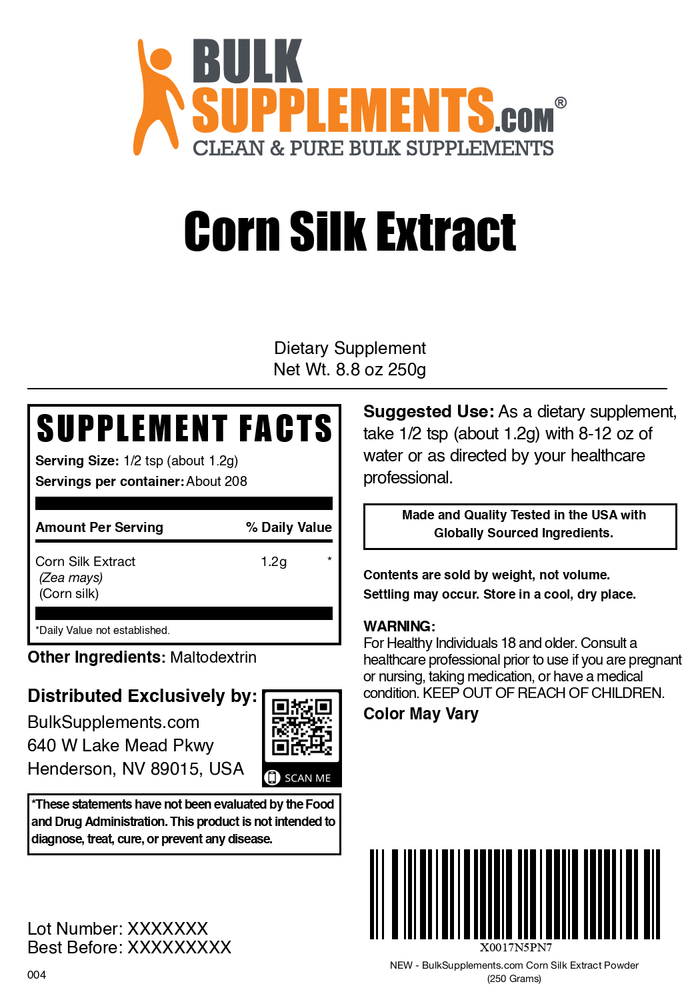 Corn Silk Extract Powder 250G Plain Label