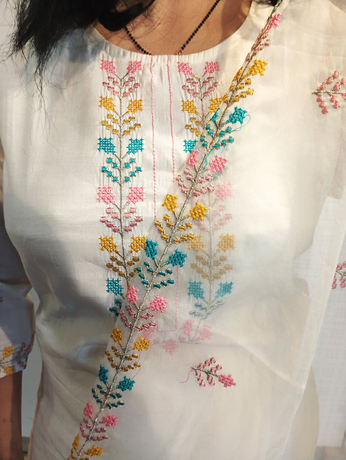 Cotton Silk Embroidered suit set
