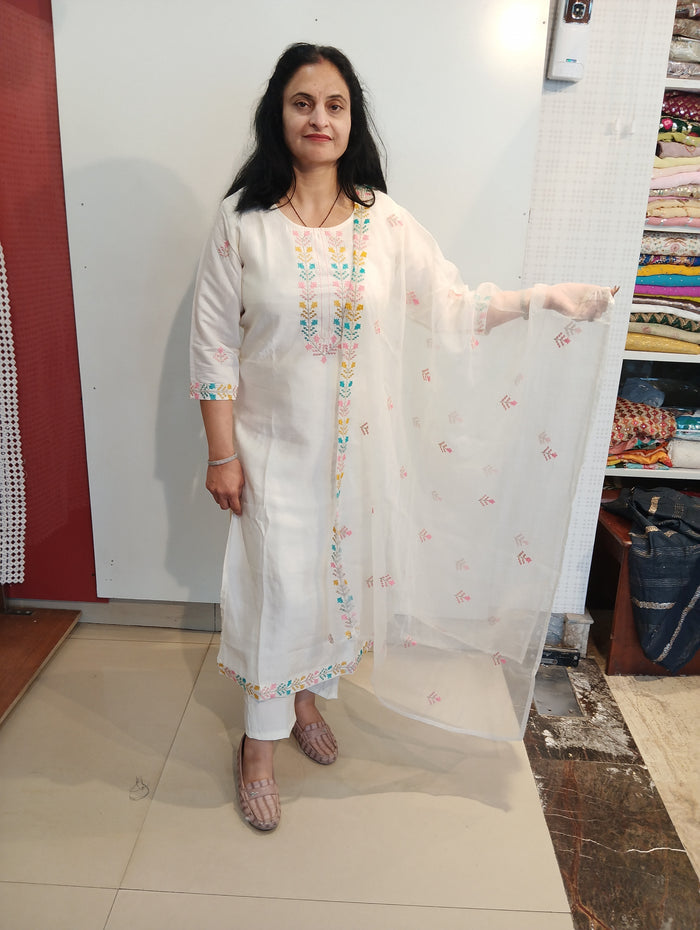 Cotton Silk Embroidered suit set
