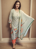 Cotton with sequin work ready to wear suit set