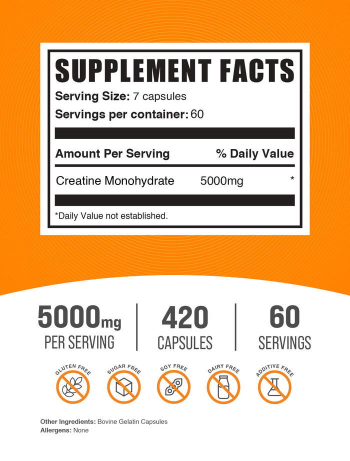 Supplement Facts Creatine Monohydrate Capsules