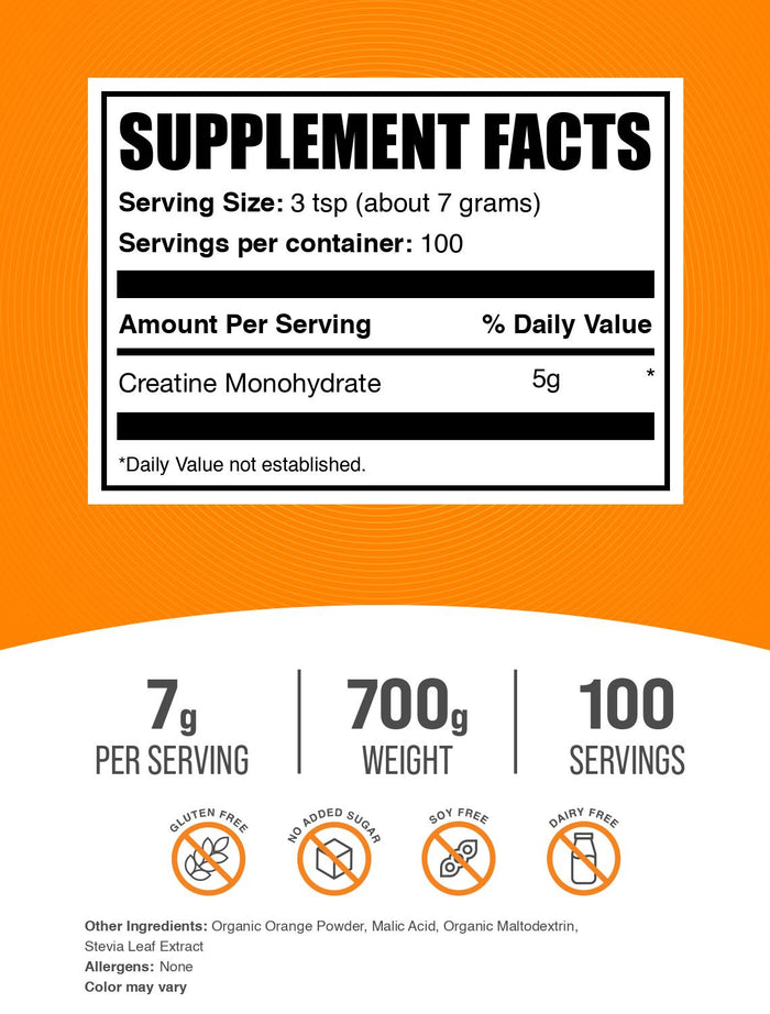 Creatine Monohydrate Orange Label