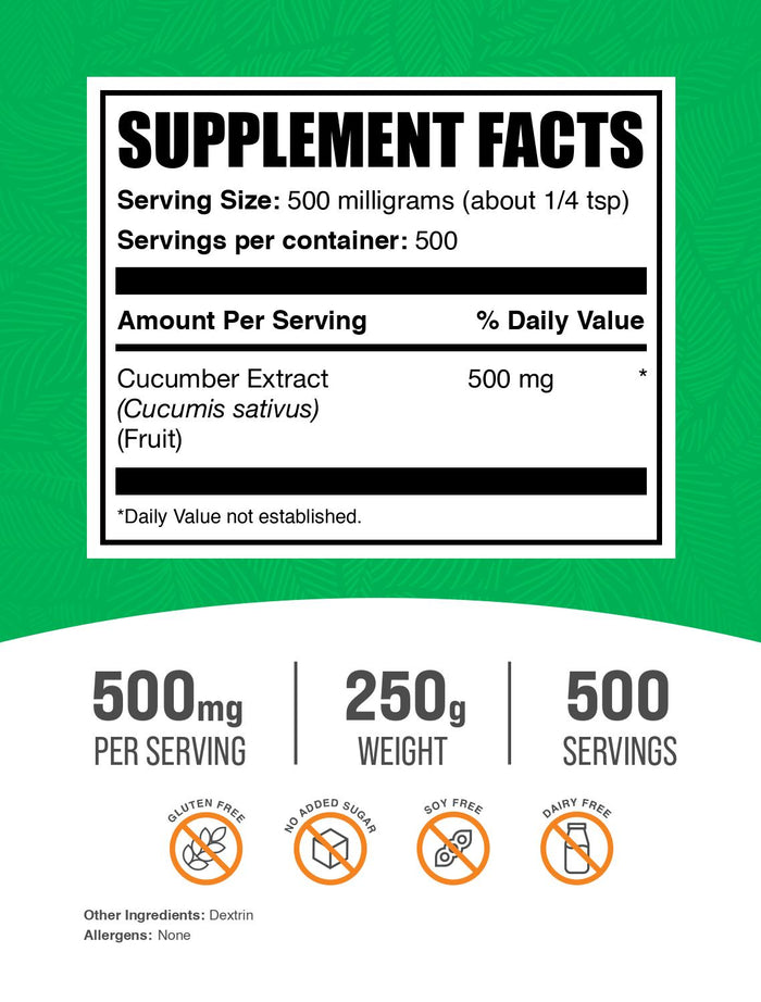 Cucumber extract powder label 250g