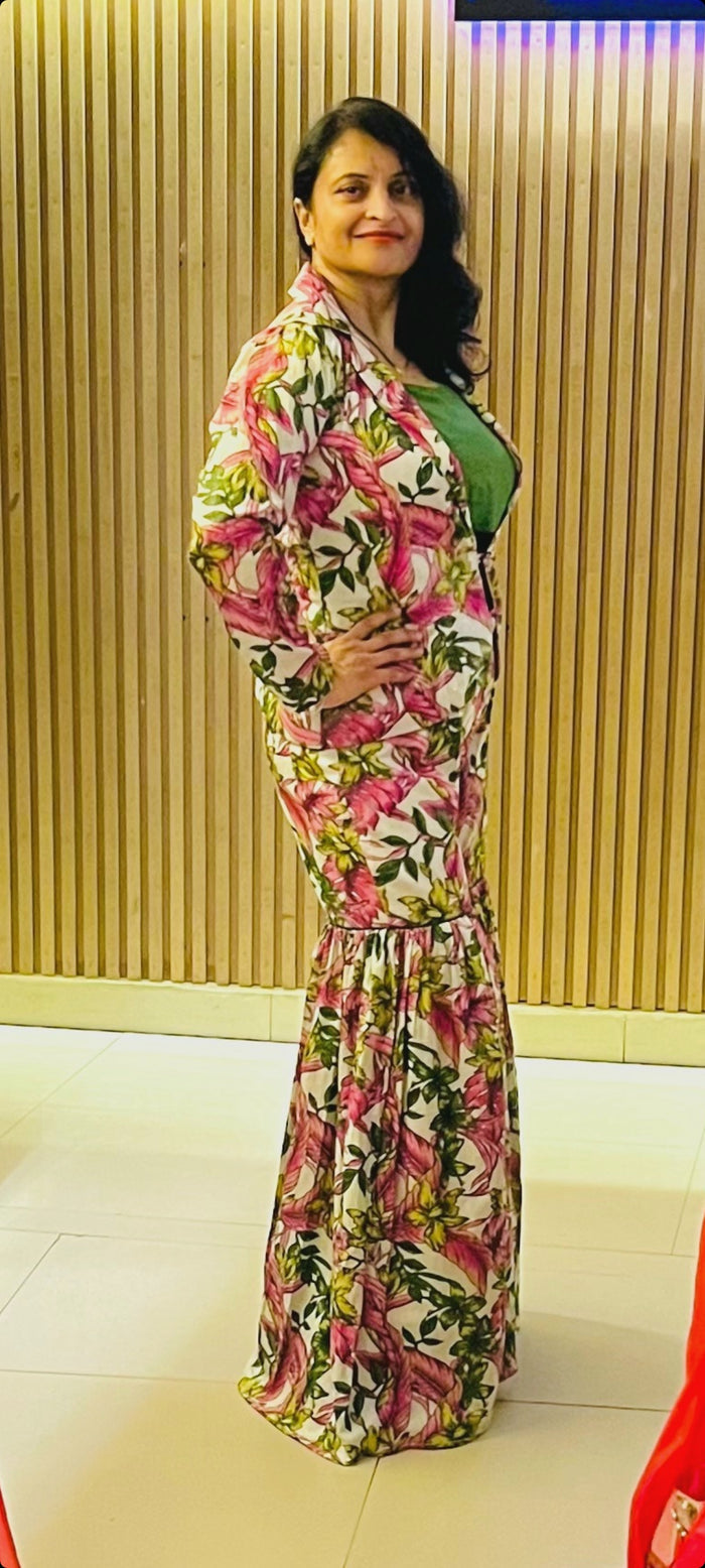Dainty Florals Sharara Cotton  Co-ord Set For Women.