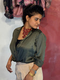 Dark Green Silk Shirt