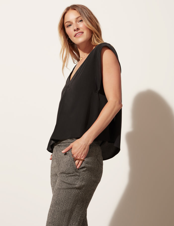 Deep V Pleat Top