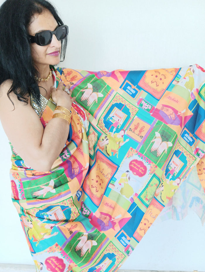 DIGITAL MEHENDI SAREE