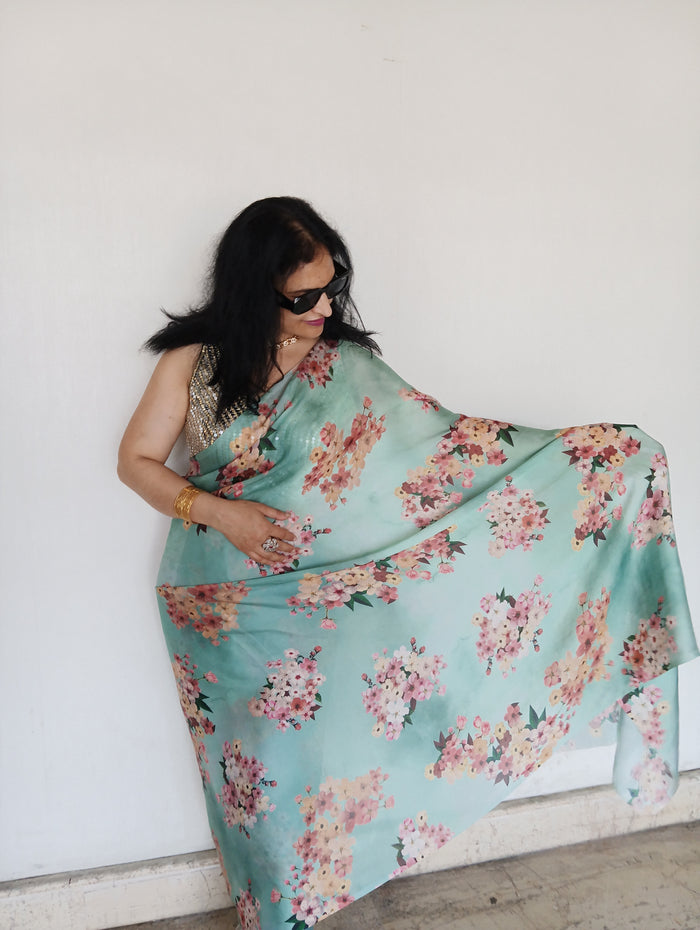 DIGITAL SATIN SILK SAREE