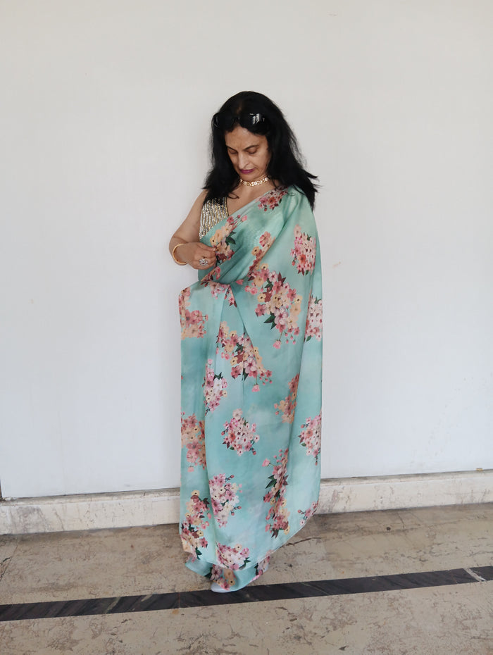 DIGITAL SATIN SILK SAREE