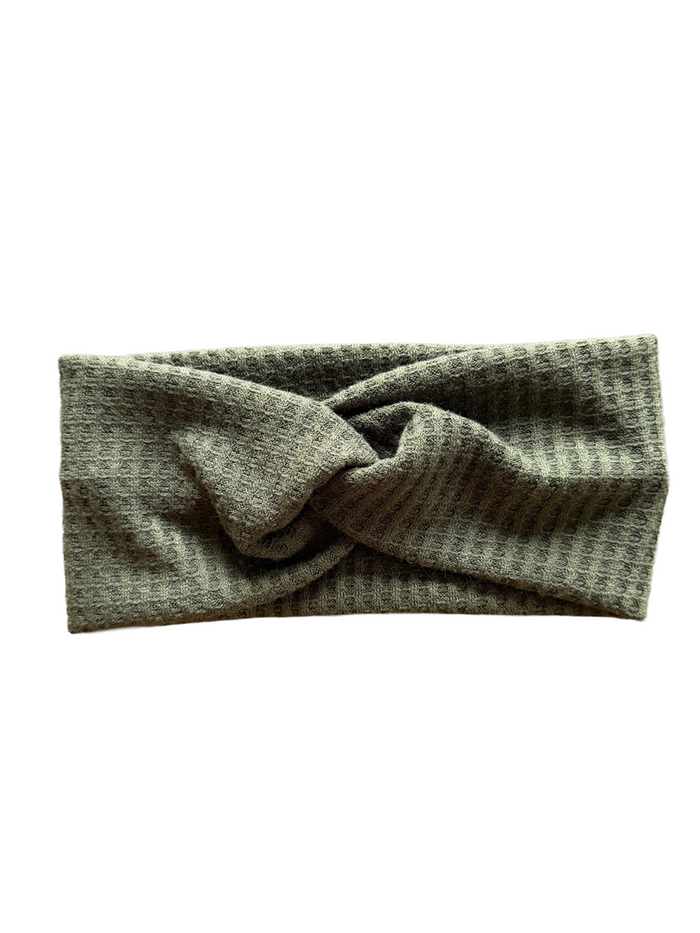 Discount Olive Green Waffle Adult Headband