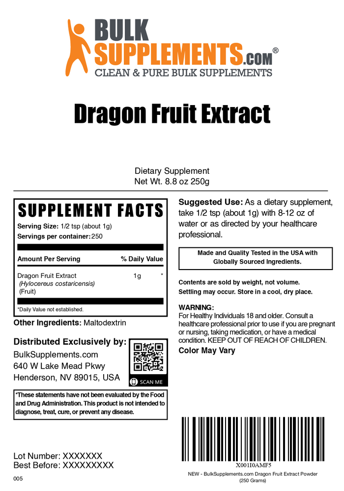 Dragon Fruit Extract Powder 250g Plain Label