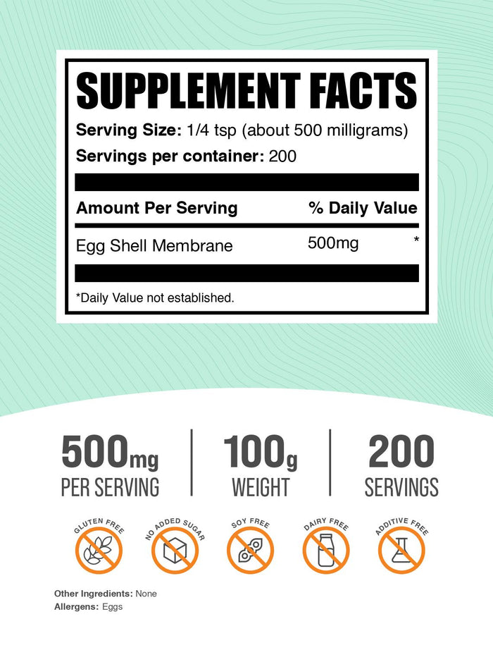 Egg shell membrane collagen powder label 100g