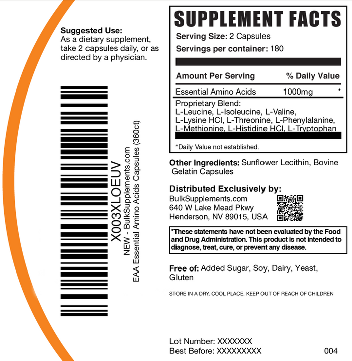 EAA Capsules 360ct Plain Label