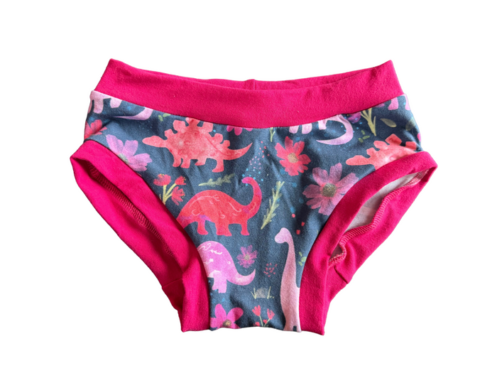 Floral Dinosaur kids size 8 underwear