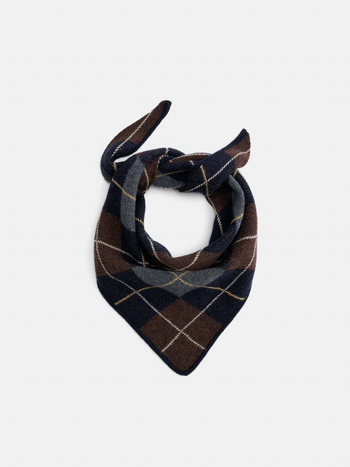 Flynn Argyle Handkerchief Scarf in Wool