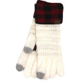 G-17 GLOVE BUFFALO PLAID CUFF IVORY RED/BLACK