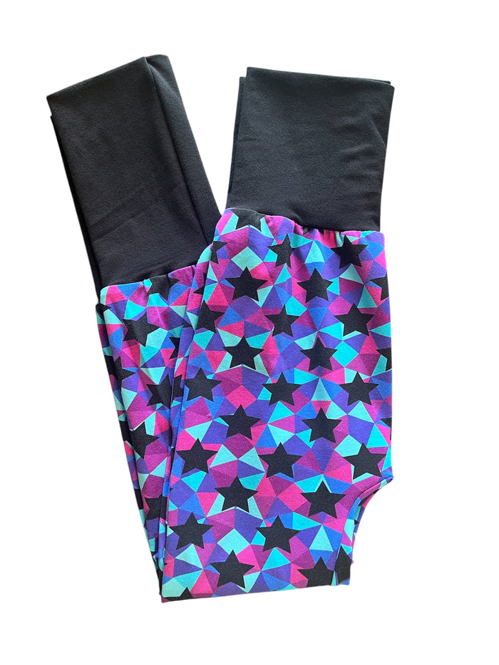 Geo Stars Bunny Bottoms 6-9yr grow with me pants