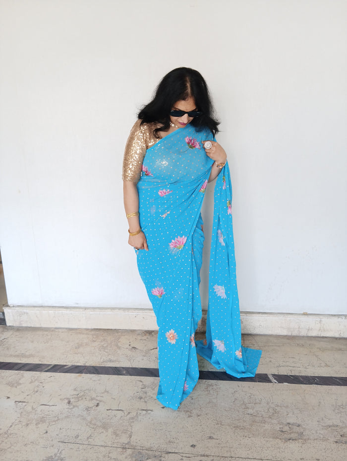 GEORGETTE EMBROIDERED SAREE