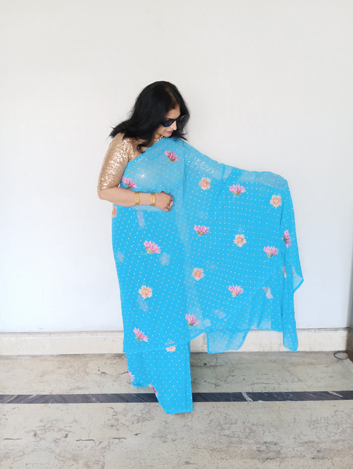 GEORGETTE EMBROIDERED SAREE