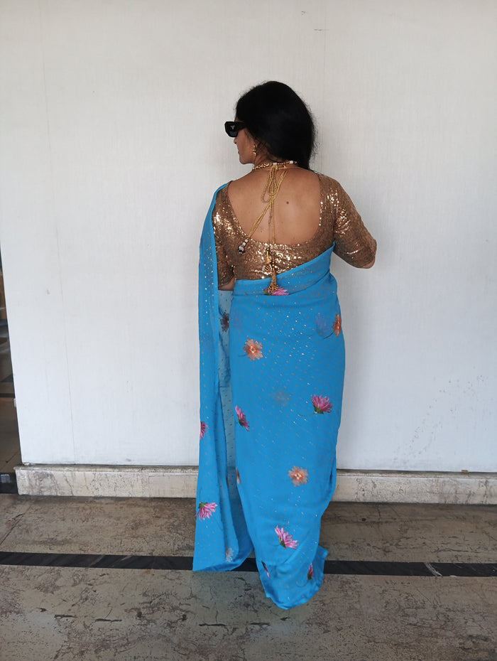 GEORGETTE EMBROIDERED SAREE