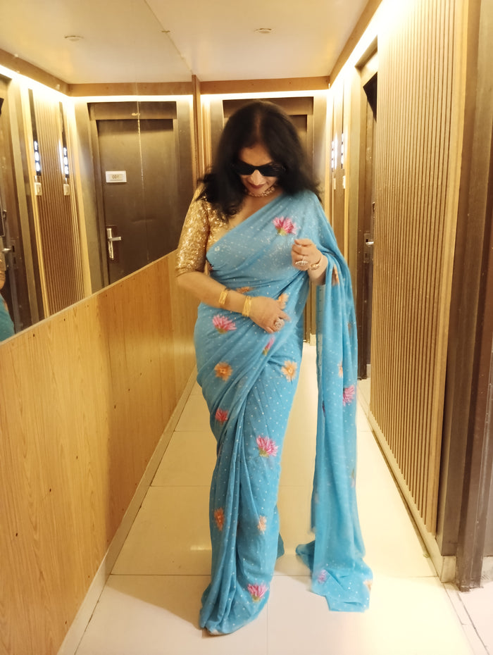 GEORGETTE EMBROIDERED SAREE