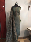 GREEN MAHESHWARI SILK SUIT