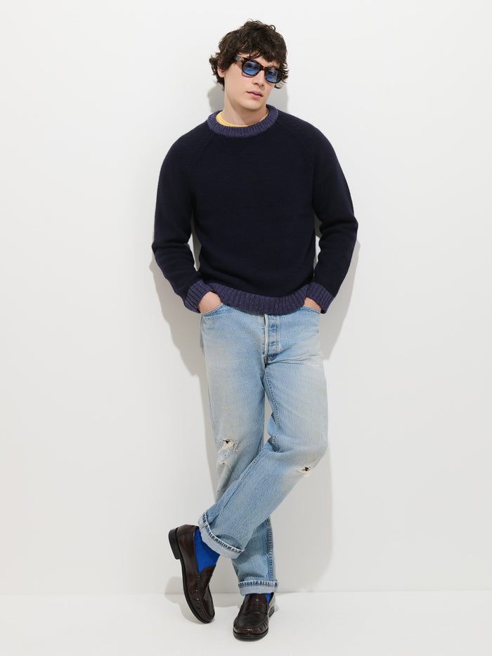 Hank Raglan Crewneck Sweater in Merino Wool