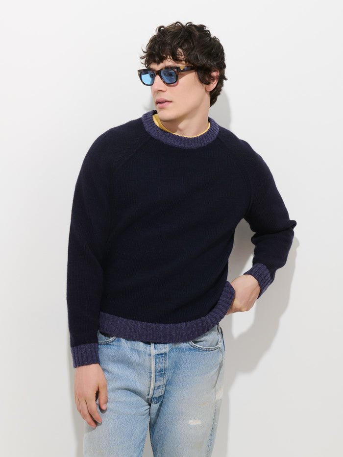 Hank Raglan Crewneck Sweater in Merino Wool