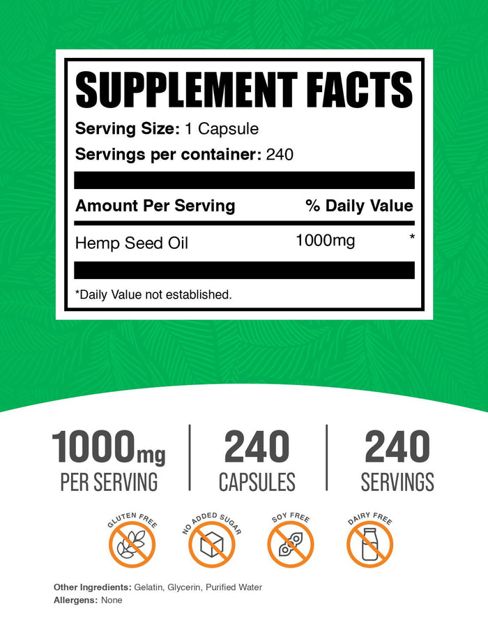 Hemp Seed Oil Softgels Label