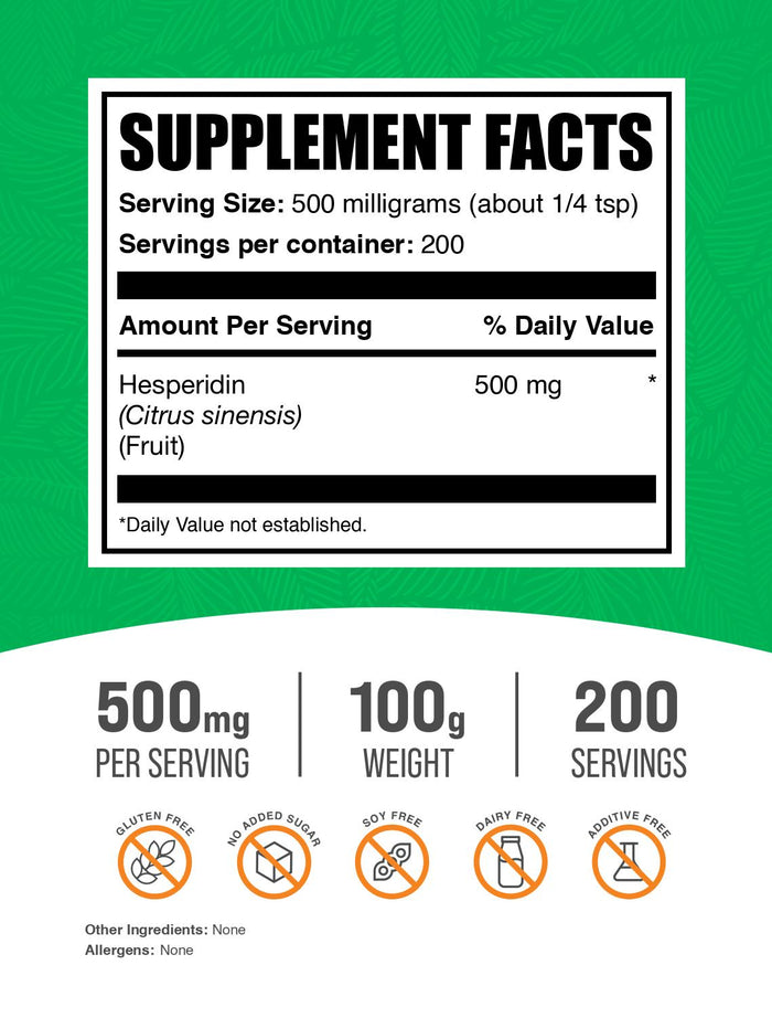 Hesperidin Powder 100g Label