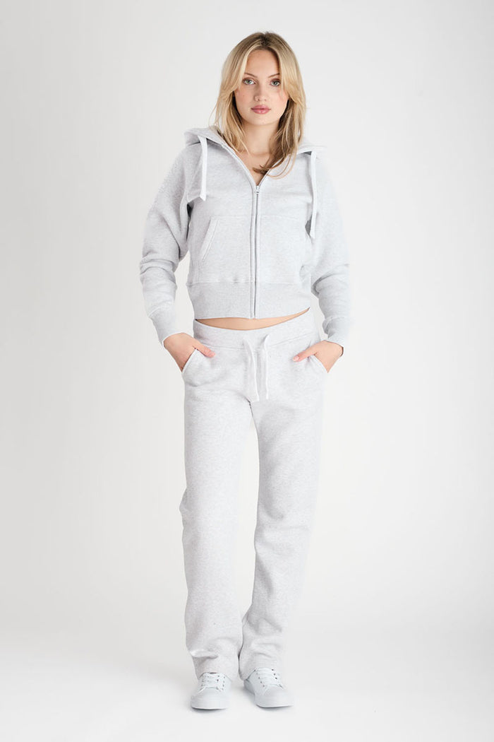 Hoodzip Girl Cropped Light Grey