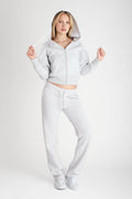 Hoodzip Girl Cropped Light Grey