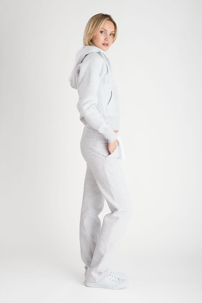 Hoodzip Girl Cropped Light Grey
