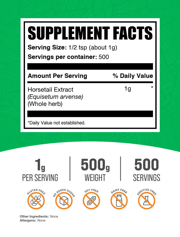 Horsetail Extract Powder 500g Label