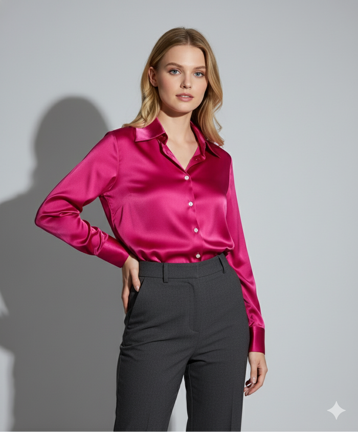 Hot Pink Silk Shirt
