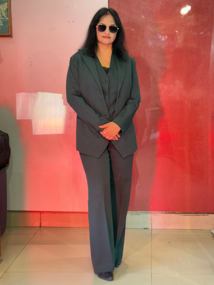Hunter Green Blazer Suit Set