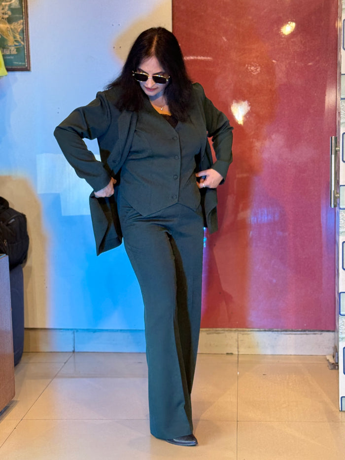 Hunter Green Blazer Suit Set