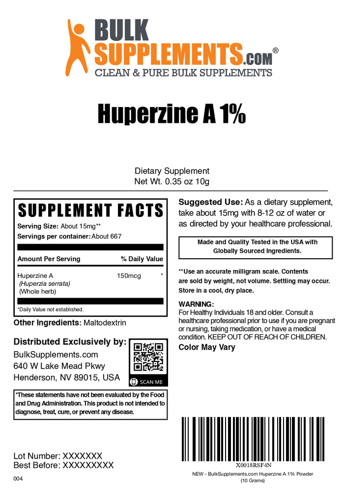 Huperzine A powder label 10g