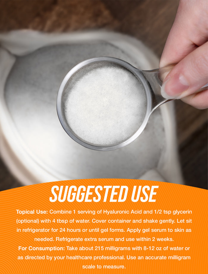 Hyaluronic acid powder suggested use image
