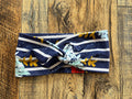 Floral Stripe Adult Twist hesdband