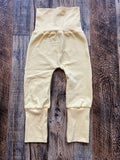 Solid Light Yellow 3-12m Miniloones grow with me pants