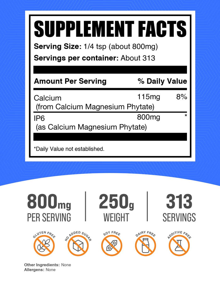 Inositol Hexaphosphate (IP6) Powder 250g Label