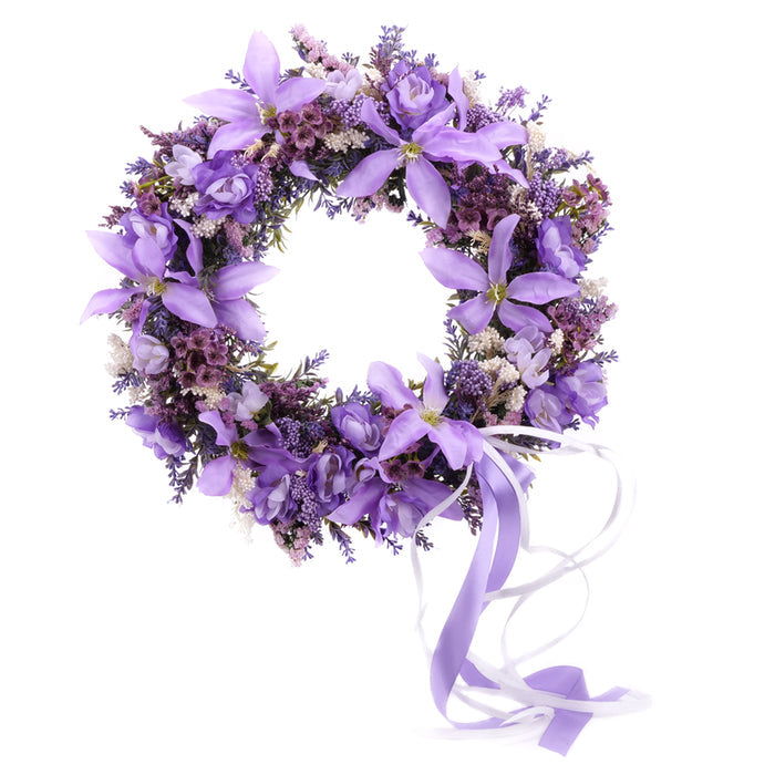 Irigo umelý veniec levanduľa, clematis a delphinium
