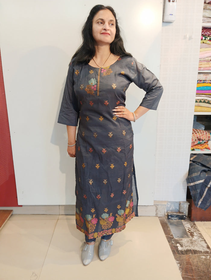 Khadi silk designer suit set