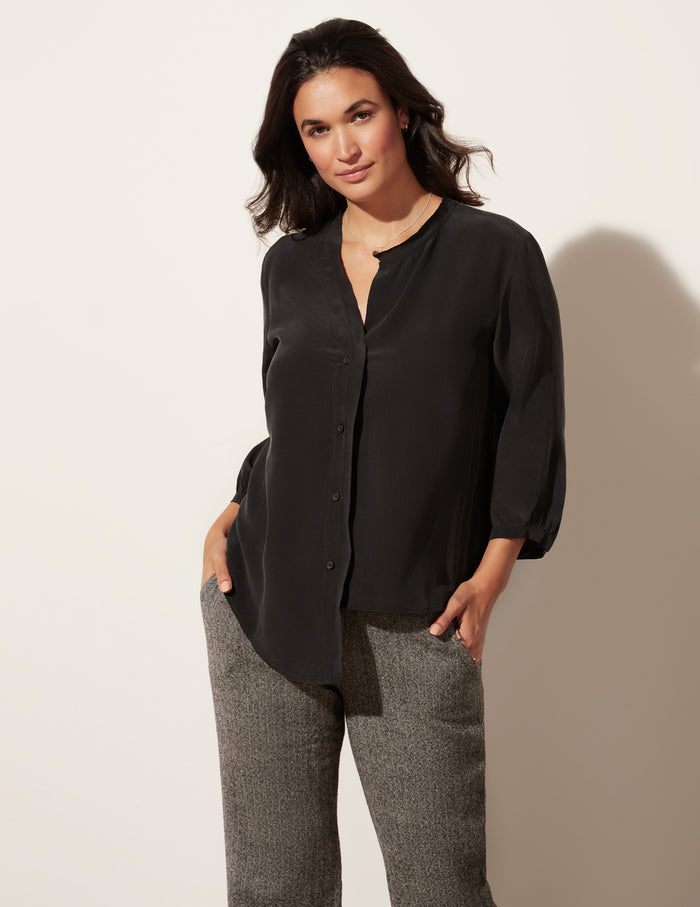 Lantern Sleeve Button Down