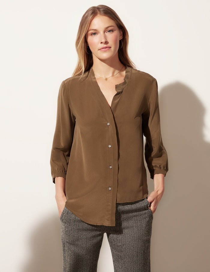 Lantern Sleeve Button Down