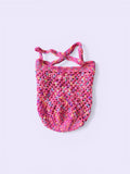 Lightweight Crochet Market Bag Medium pink confetti