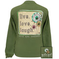 Live Love Laugh-Military Green LS-2166